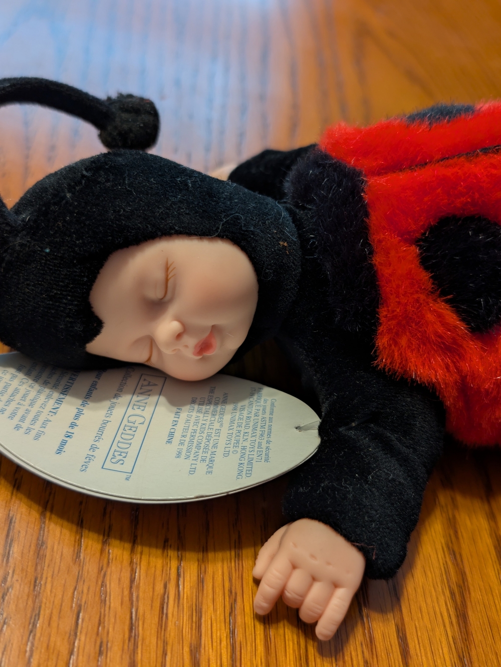 Anne Geddes Baby Ladybug Beanbag Stuffies. NWT 10 In.
